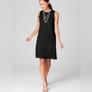 J. Jill Black Ponte Knit Sleeveless Pullover A-line Dress